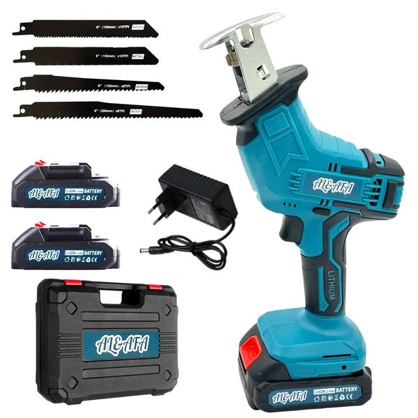 Al&amp;Afa Handheld Cordless Reciprocating Saw, 2 Batteries, Blades &amp; Case