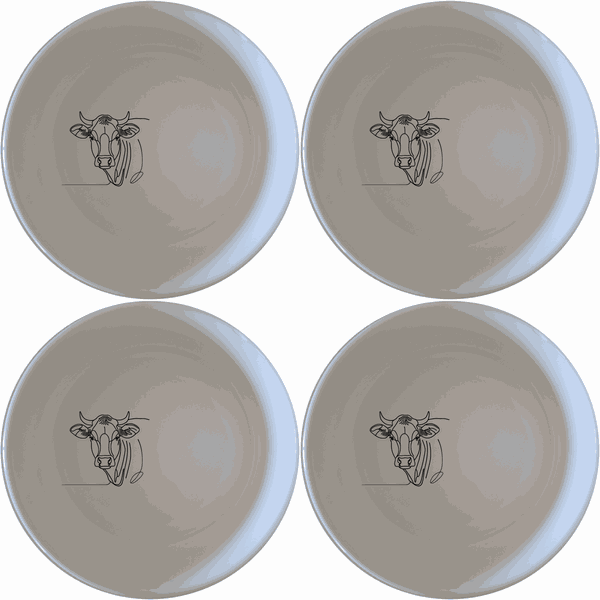 Curvey Fat Jersey Cows Bowl Set of 4 - Range 4