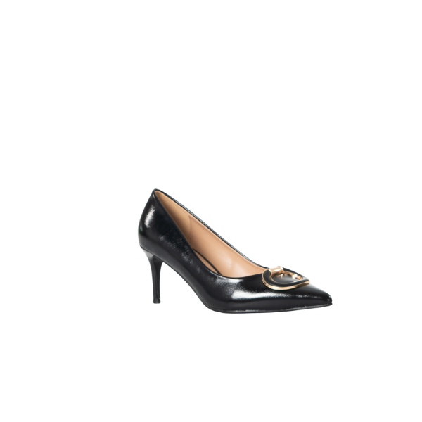 Platinum Women's Elegant Pointed Heel With Refined Buckle Detail White