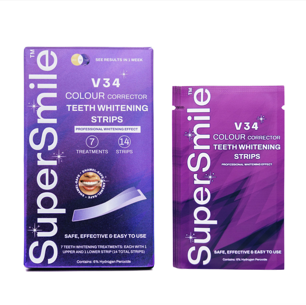 SuperSmile Advanced V34 Colour Corrector Teeth Whitening Strips I 1 Week