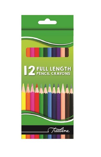 Treeline Pencil Crayons 12's Full Length (Pack of 12)
