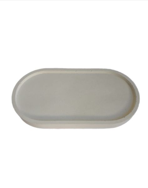 White Cement Oval Tray