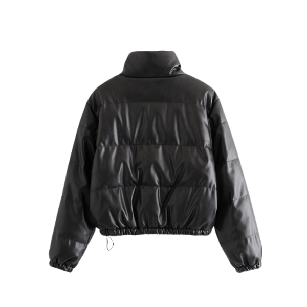 Women's Faux Leather Padded Jacket
