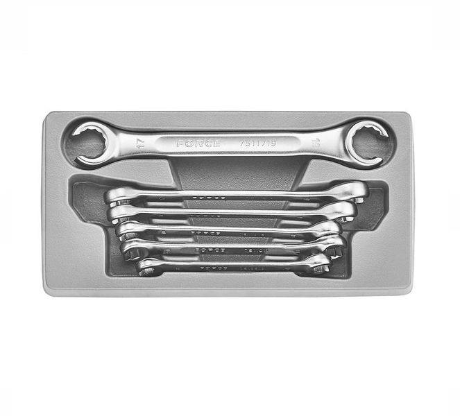 Force - 6 Piece Flare Nut Wrench Set 8X10 10X11 10X12 11X13 12X14 17X19