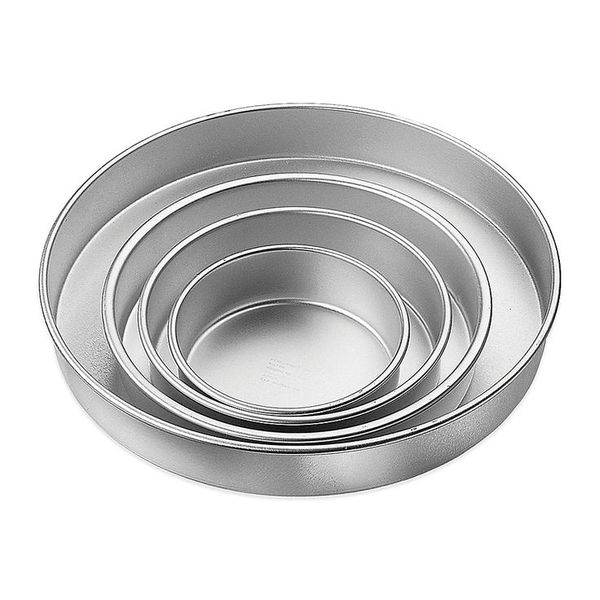 4 Pieces Round Tin Set Cake Wedding Birthday Party Decorating Tray Tools