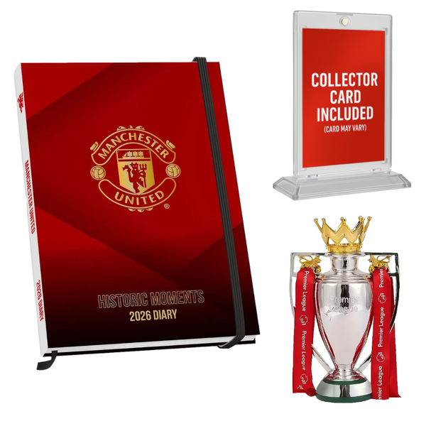 Manchester United 1 of One Gift Set -Diary with Collector's Card and Trophy