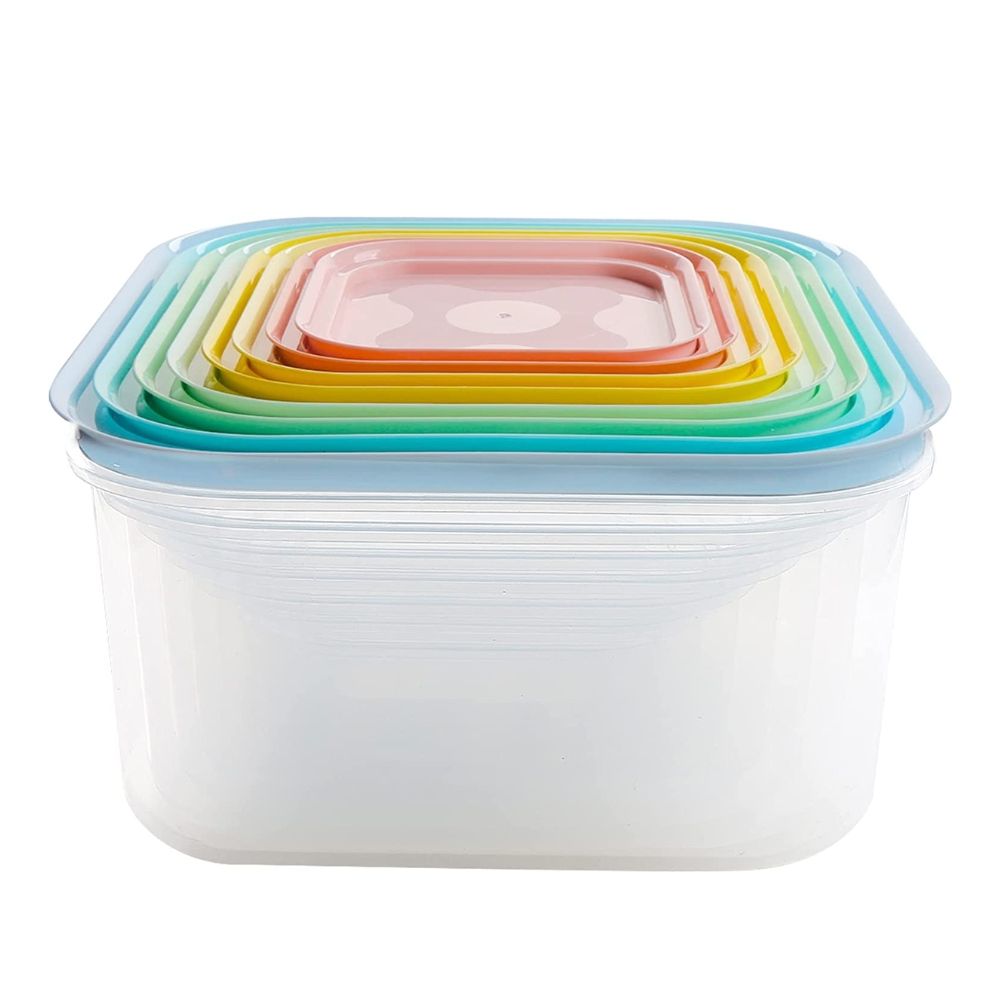 Pruchef 8 Pack MultiColour all Purpose Plastic Storage Bowls with