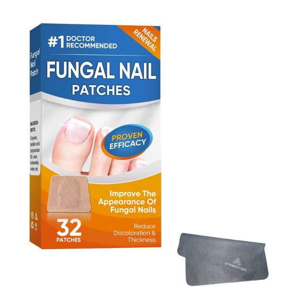 Antifungal Nail Patches - 32-Piece Box and Cloth