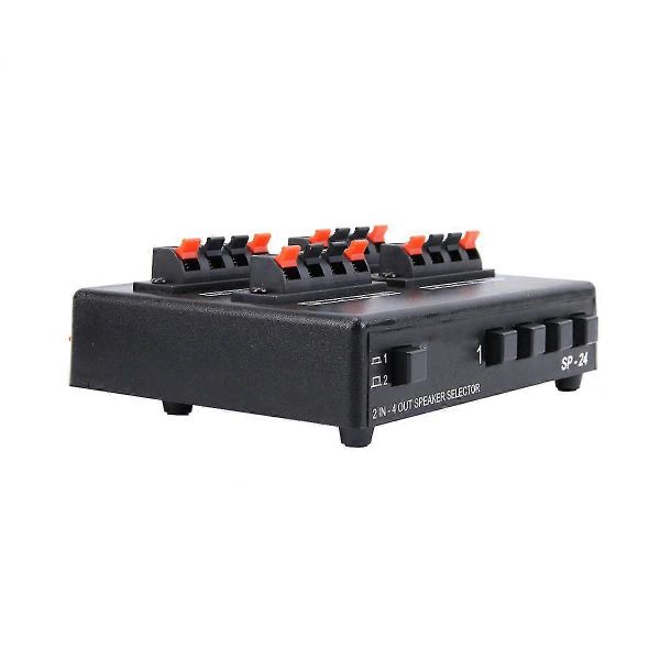 Sp-24 Mini 2-in-4-out Stereo Audio Selector Amplifier Switcher Box Speaker Splitter