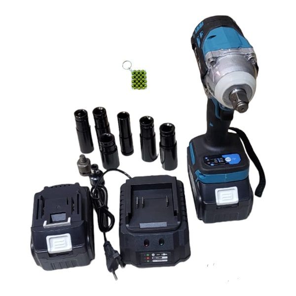 Electric Cordless Impact Wrench With Two Batteries 25V 15000mAh+Key Chain