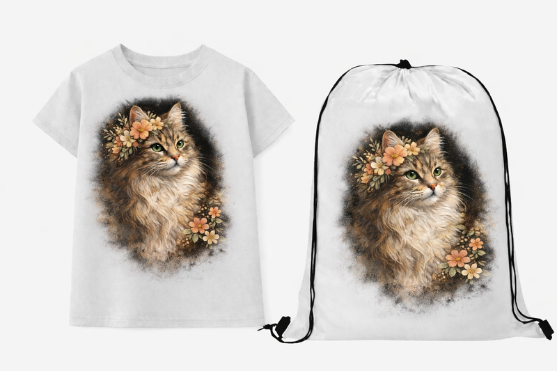 Cats - Just A Girl who Loves Cats Kids White T-shirt &amp; Drawstring Bag
