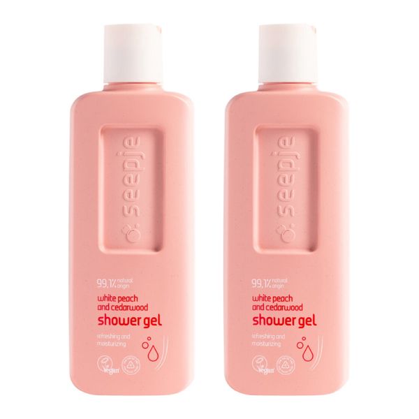 Seepje Organic Shower Gel - White Peach And Cedar Wood - 300ml - Set Of 2