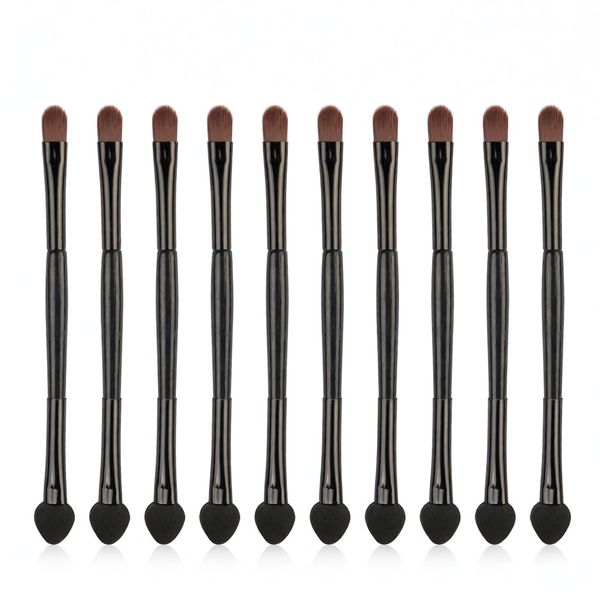 10 Pcs Dual End Eyeshadow Smudge Brush 2 in 1 Eyeshadow Brush Sponge