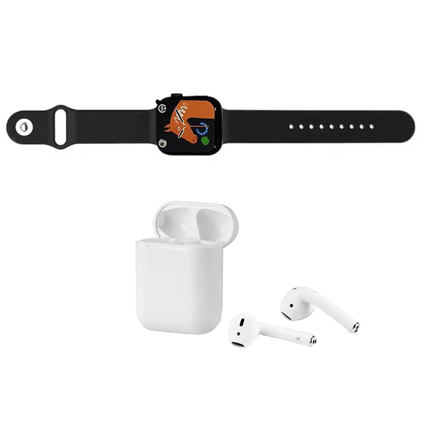 Smart watch with wireless headphones fitness tracker