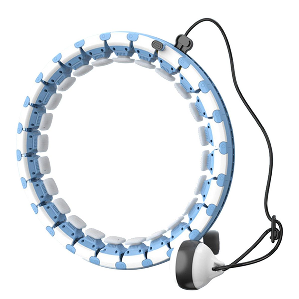 2 in 1 Adjustable 24 Knots Smart Hula Hoop - Blue/White
