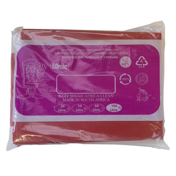 Wheelie Bin Liners - Pack of 50 - Red