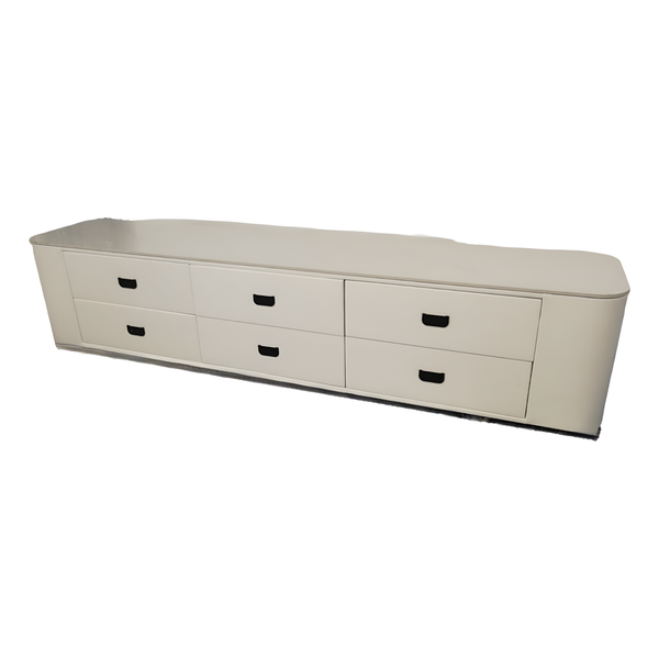 200 x 40 x 45cm Rectangular Marble Top Living Room TV Stand With 6-Drawers