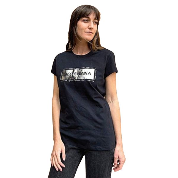 Kool Africa - Botswana- `Diamante` Black Ladies Shirt