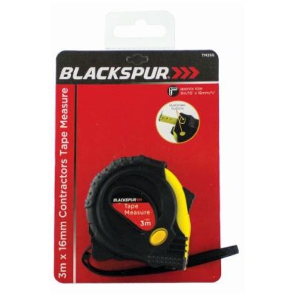 Blackspur 3m X 16mm Contractors Dual Blade Measuring Tape
