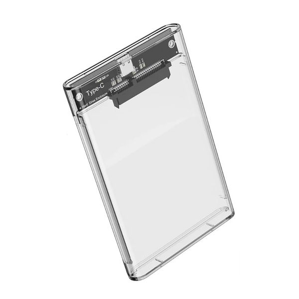 High-Quality Transparent 2.5 Inch HDD External Case with LED Indicator