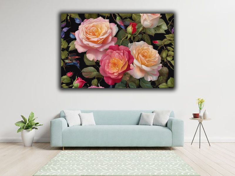 0090 Beautiful Roses Canvas Wall Art