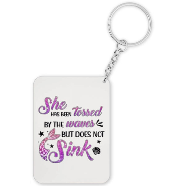 She Has Been Tossed By The Waves But Does Not Sink Motivation Gift Keyring