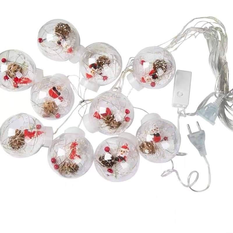 Christmas Bauble Decoration LED Curtain Lights String (Cool White)
