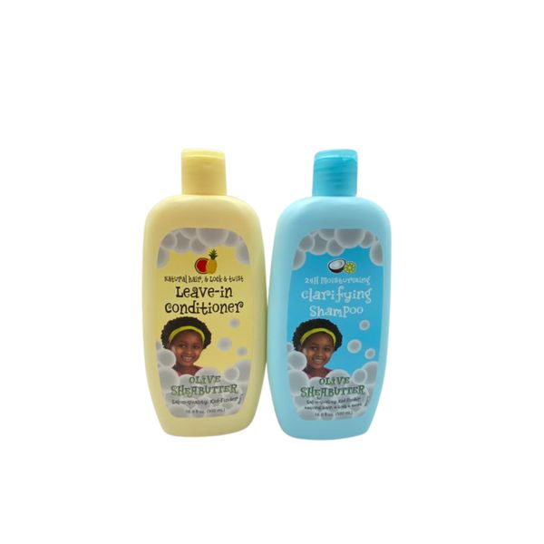 Olive Sheabutter Leave in Conditioner and Clarifying Shampoo for Kids