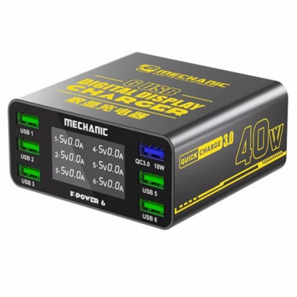 MECHANIC F-POWER 6 Fast Charging Station - 6-Port Smart USB Charger