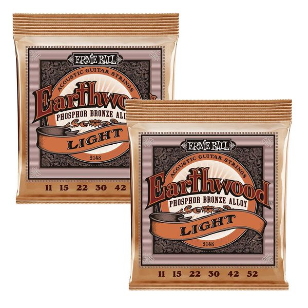 Ernie Ball Phosphore Bronze Light Acoustic Guitar Strings - Pack of 2