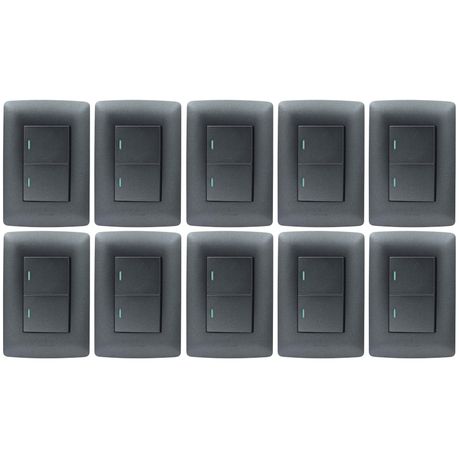 Hello Today Metallic Black 2 Lever 1 Way Light Switch - 10 Pack Image