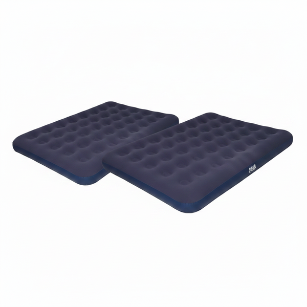 Basecamp Flocked Double Inflatable Air Mattress - 191 x 137 x 22 - 2 Pack