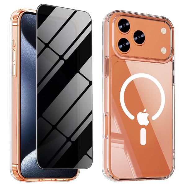 Compatible with iPhone 17 Pro Magnetic Case with Privacy Screen Protector