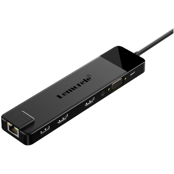 13 In 1 Multiport Adapter with Fast Charging Capabilities -Black