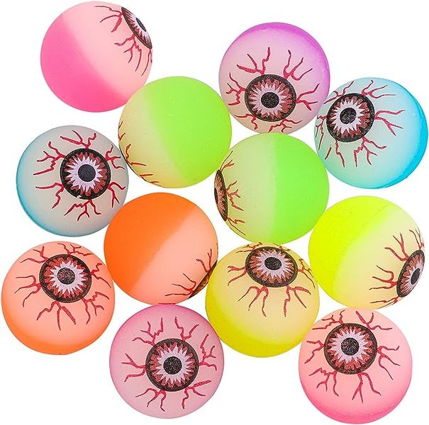 Bulk Pieces Bouncy Halloween Eye Balls in Plastic Canister