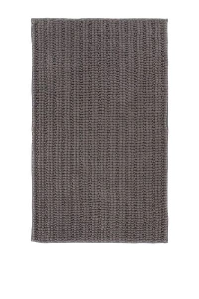 Micro Chenille Bobble Bath Mat Large, 50 x 80cm charcoal black