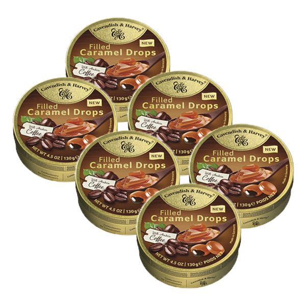 Cavendish &amp; Harvey Caramel Drops Filled with Arabica Coffee - 6 x 130g