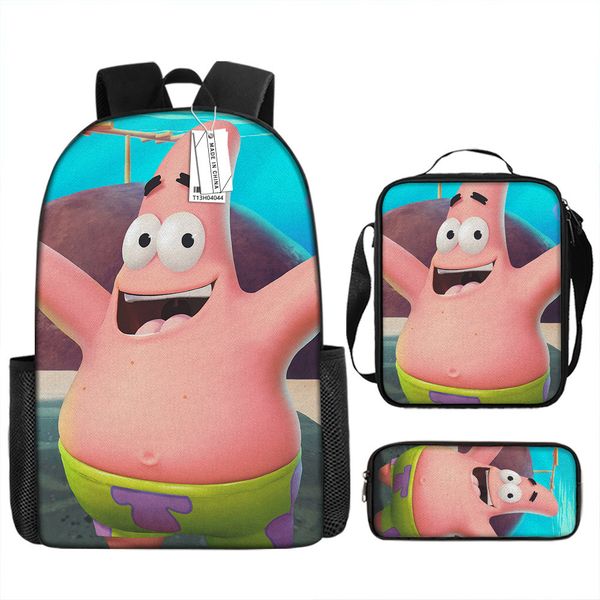 Kids School Backpack Set (3-Piece: Bag, Lunch Box &amp; Pencil Case) SpongeBob