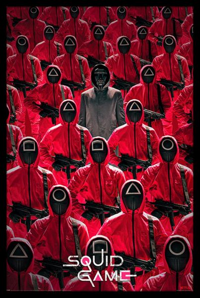 Squid Game (Crowd) Poster With Black Frame image
