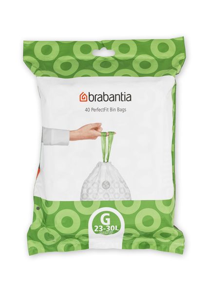Brabantia - PerfectFit Plastic Bin Bags Code G 23/30 Litre - 40 Bags