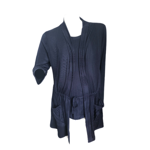 Maternity, Nursing Winter Extra Length Cardigan - Up to 6XL - Black