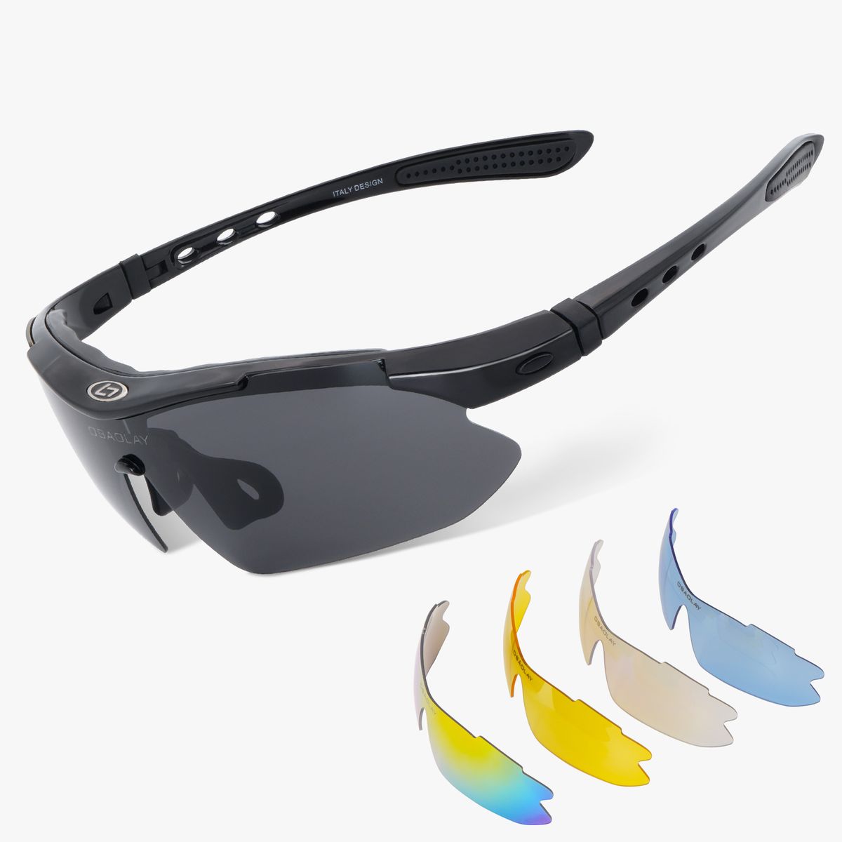 Sports Polarized Sunglasses - Detachable Arms, Multi - Lenses