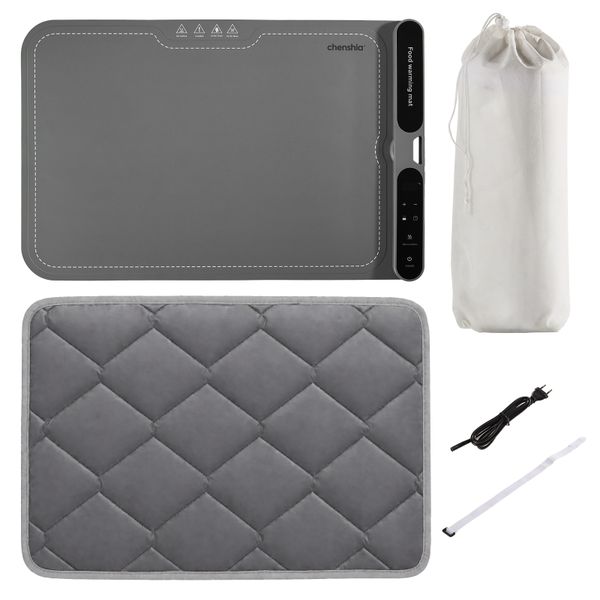 Chenshia Electric Food Warmer Mat Set Silicone Large &amp; Foldable Buffet Tray
