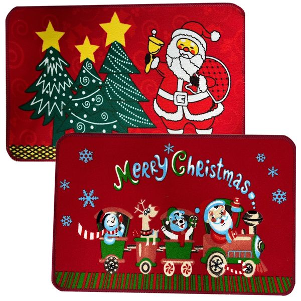 Home Décor Classic Holiday Christmas Themed Doormat Rug Carpet Set of 2 New