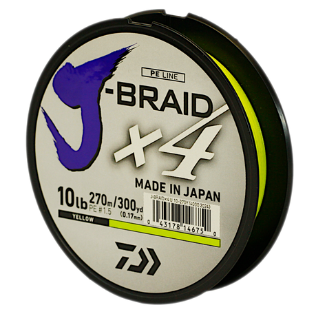 Daiwa J-Braid X4 Braided Fishing Line, 4.8KG/10LB .17MM, Colour