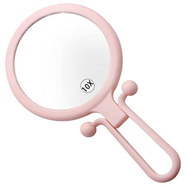 10X Handheld Magnifier Double Sided Folding Makeup Mirror Portable