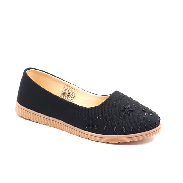 Ladies Round Toe Embellished Flat Pumps