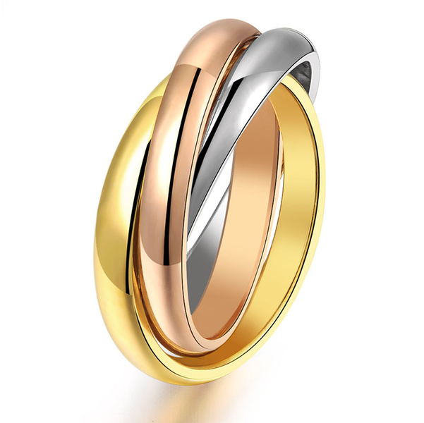 Pendant Exquisite Gift Titanium Steel Three-ring Three-color ring