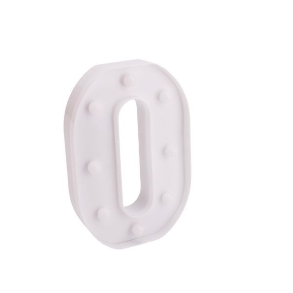 White Plastic Wall Mount 22 cm LED Letter O