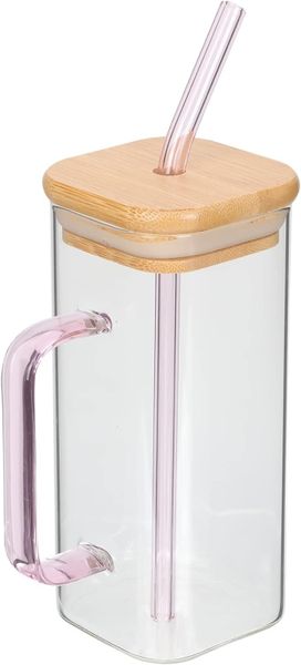 Coffee Glass With Straw And Handle